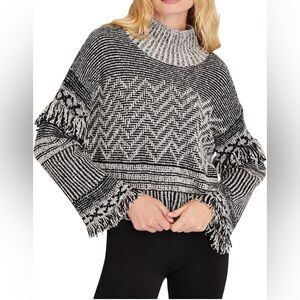 Club Monaco Black and White Turtleneck Sweater